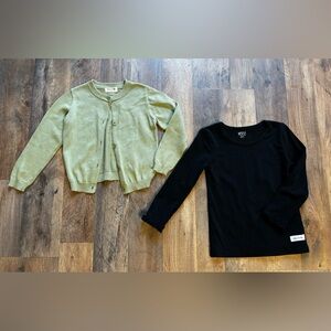 Merce and Me green sweater and black long sleeve shirt bundle